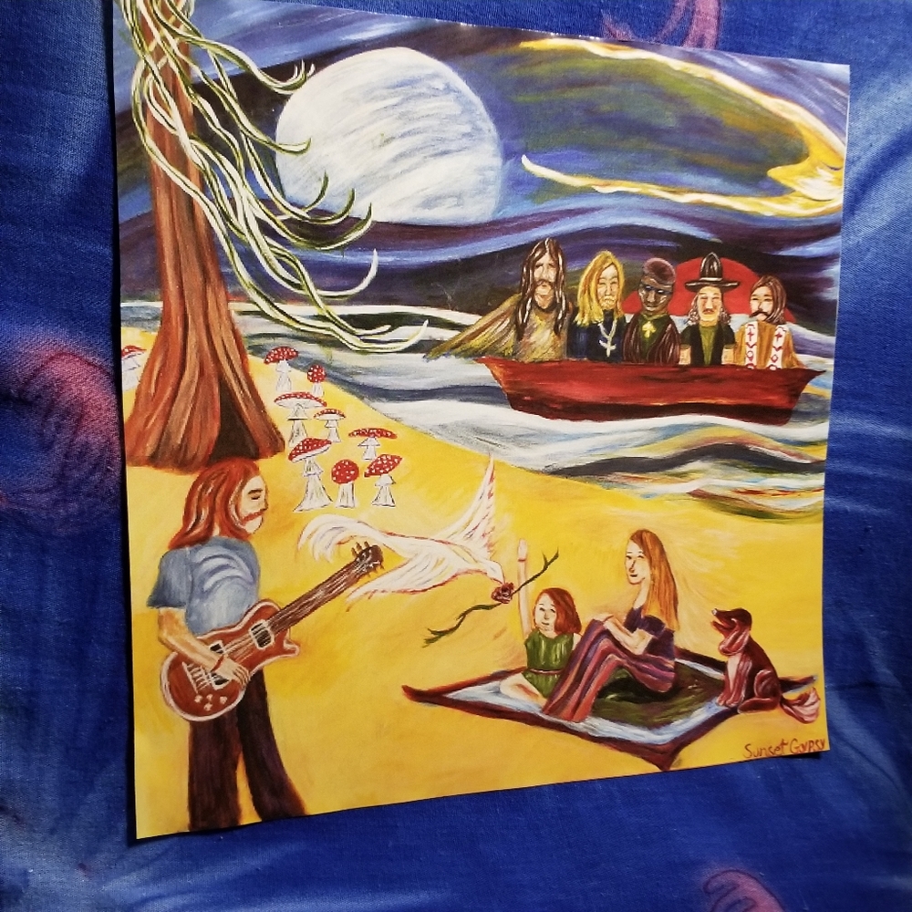 ☆ Psychedelic Art ☆ ABB Music History ☆ Folk Art Print ☆ Rock and Roll ☆